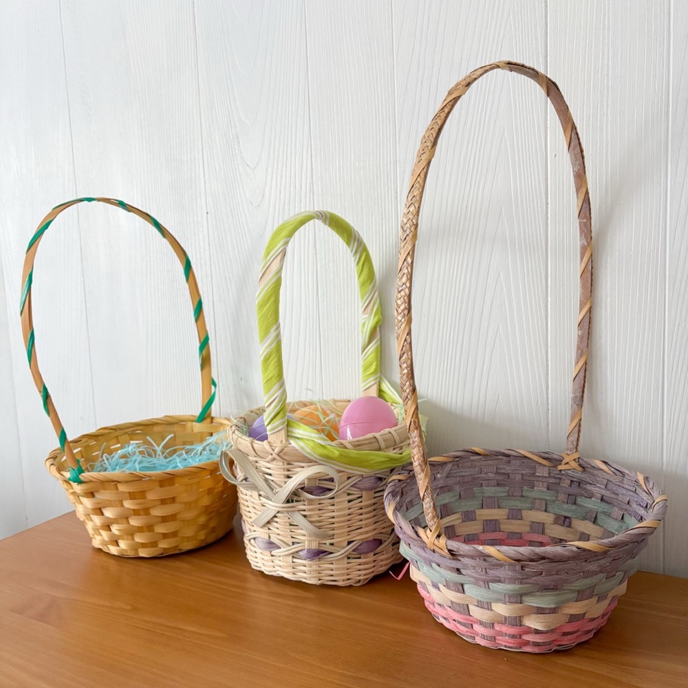 Colorful Woven Easter Baskets